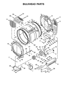 Bulkhead Parts Diagram and Parts List for CED9150GW0  Whirlpool Dryer