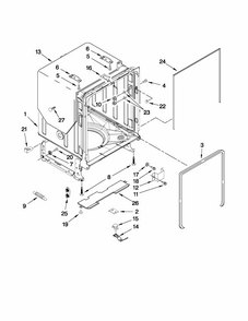 Tub And Frame Parts Diagram and Parts List for 66513369K112  Kenmore Dishwasher