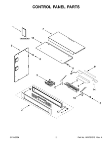 Part Location Diagram of W11382178 Whirlpool Tech Manual