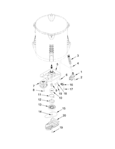 Gearcase, Motor And Pump Parts Diagram and Parts List for 11022342510  Kenmore Washer