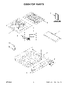 Cooktop Parts Diagram and Parts List for KFGG500ESS3  KitchenAid Range