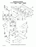 MANIFOLD PARTS Diagram and Parts List for GGG390LXS00  Whirlpool Range