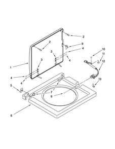 Washer Top And Lid Parts Diagram and Parts List for LTG5243DQC  Whirlpool Washer Dryer Combo