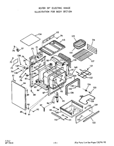 Body Diagram and Parts List for 2216*20  Roper Range