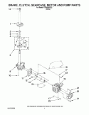 BRAKE, CLUTCH, GEARCASE, MOTOR AND PUMP PARTS Diagram and Parts List for RTW4305VQ2  Roper Washer