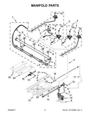 04 - Manifold Parts Diagram and Parts List for WFG550S0HB0  Whirlpool Range