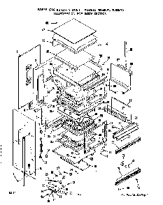 Body Diagram and Parts List for 1093B1A  Roper Wall Oven