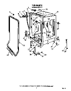 Tub Diagram and Parts List for 8519L11  Roper Dishwasher