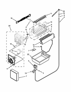 Icemaker Parts Diagram and Parts List for IX7HHEXDSM00  Whirlpool Refrigerator
