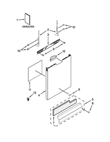 Door And Panel Parts Diagram and Parts List for WDF530PLYM7  Whirlpool Dishwasher