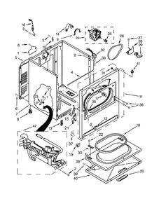 Cabinet Parts Diagram and Parts List for 11075132412  Kenmore Dryer