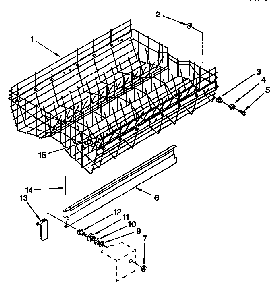 Upper Rack And Track Diagram and Parts List for KUDH230YH0  KitchenAid Dishwasher