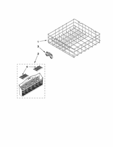 Lower Rack Parts Diagram and Parts List for 66515023K113  Kenmore Dishwasher