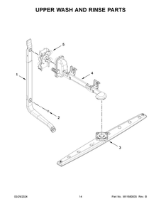 Upper Wash And Rinse Parts Diagram and Parts List for WDP540HAMZ4  Whirlpool Dishwasher