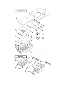 Shelf Parts Diagram and Parts List for WRF560SMYW01  Whirlpool Refrigerator