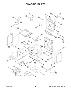 03 - Chassis Parts Diagram and Parts List for YAES6603SFW6  Whirlpool Wall Oven