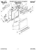 FRAME AND CONSOLE Diagram and Parts List for DU8700XY5  Whirlpool Dishwasher