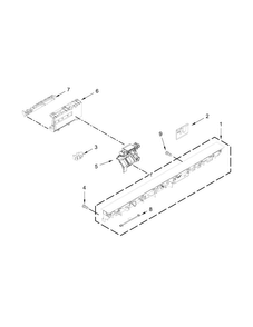 Control Panel And Latch Parts Diagram and Parts List for KDTE104ESS1  KitchenAid Dishwasher