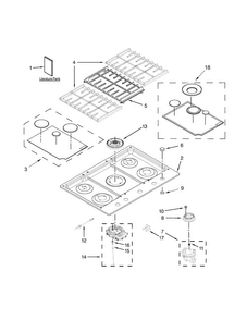 Part Location Diagram of W10722084 Whirlpool COOKTOP