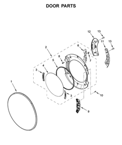 Door Parts Diagram and Parts List for WGD5620HW0  Whirlpool Dryer