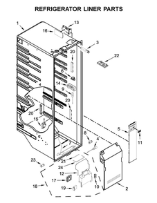 Refrigerator Liner Parts Diagram and Parts List for WRS970CIHZ00  Whirlpool Refrigerator