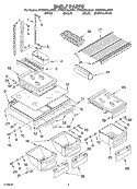 SHELF PARTS Diagram and Parts List for KTRS21KLWH01  KitchenAid Refrigerator