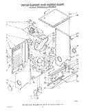 DRYER CABINET AND MOTOR Diagram and Parts List for LT5000XSW3  Whirlpool Washer Dryer Combo