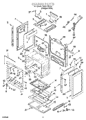 CHASSIS PARTS Diagram and Parts List for YSF377PEGQ7  Whirlpool Range