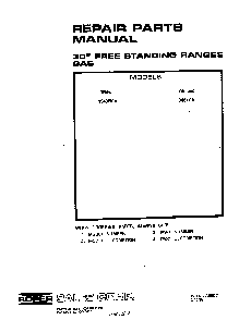 Cover Page-text Only Diagram and Parts List for 1346*0A  Roper Range