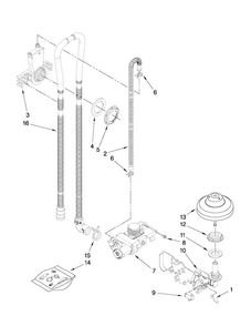 Fill, Drain And Overfill Parts Diagram and Parts List for KUDS30IVSS4  KitchenAid Dishwasher