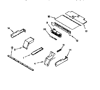 Top Venting Diagram and Parts List for GDB277PDB1  Whirlpool Wall Oven