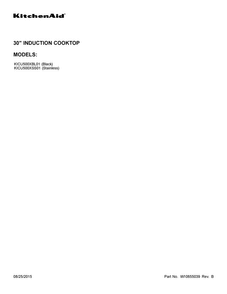 Cover Sheet Diagram and Parts List for KICU500XSS01  KitchenAid Cooktop