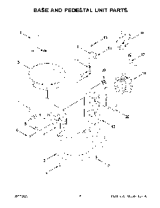 Base And Pedestal Unit Parts Diagram and Parts List for 5KSM55SXXTER0  KitchenAid Mixer