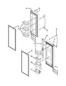 Refrigerator Door Parts Diagram and Parts List for WRF560SMYH00  Whirlpool Refrigerator