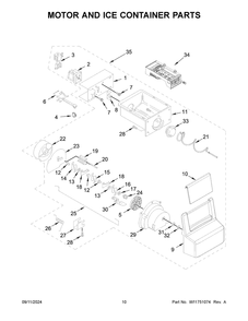 06 - Motor And Ice Container Parts Diagram and Parts List for WRS315SDHT11  Whirlpool Refrigerator