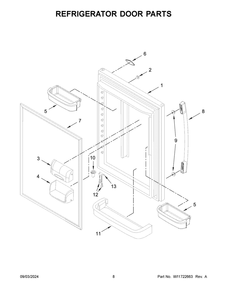 05 - Refrigerator Door Parts Diagram and Parts List for ABB2224BRB05  Whirlpool Refrigerator