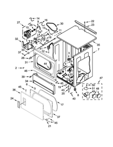 Upper Cabinet And Front Panel Parts Diagram and Parts List for CSP2860TQ1  Whirlpool Dryer
