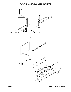 Door and panel parts Diagram and Parts List for WDF330PAHS4  Whirlpool Dishwasher
