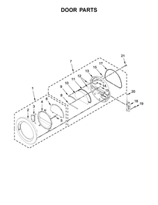 Door Parts Diagram and Parts List for 11081942710  Kenmore Dryer