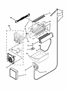 Icemaker Parts Diagram and Parts List for GB2FHDXWB07  Whirlpool Refrigerator