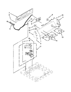 Controls And Water Inlet Parts Diagram and Parts List for 11020102311  Kenmore Washer
