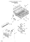 LOWER DISHRACK Diagram and Parts List for GU980SCGS1  Whirlpool Dishwasher