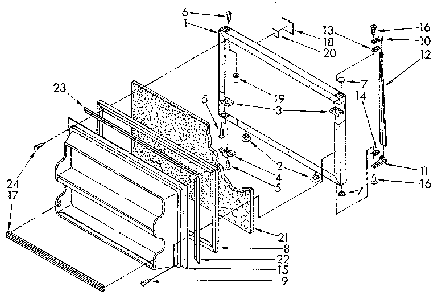 Freezer Door Diagram and Parts List for ET14JKXSF04  Whirlpool Refrigerator
