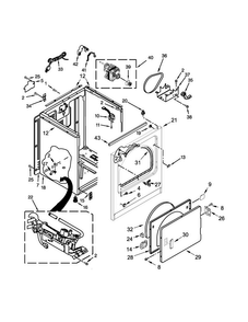 Cabinet Parts Diagram and Parts List for WGD4995EW1  Whirlpool Dryer