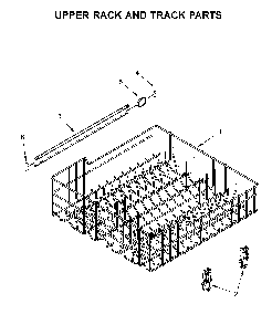Upper rack and track parts Diagram and Parts List for 66514502N020  Kenmore Dishwasher