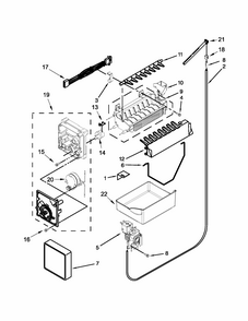 Icemaker Parts Diagram and Parts List for GB9FHDXWQ07  Whirlpool Refrigerator