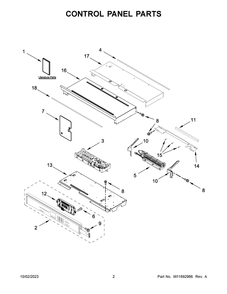 Control Panel Parts Diagram and Parts List for WOED3030LS01  Whirlpool Wall Oven