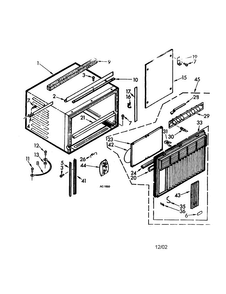 Cabinet And Front Diagram and Parts List for AXC-145-44  Whirlpool Air Conditioner