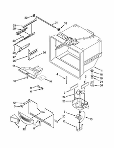 Freezer Liner Parts Diagram and Parts List for 59679322015  Kenmore Refrigerator