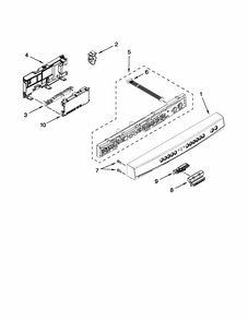 Control Panel And Latch Parts Diagram and Parts List for 66515039K112  Kenmore Dishwasher